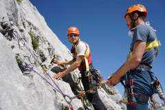 Prüfungsvorbereitungen der Bergwacht München an der Alpspitze